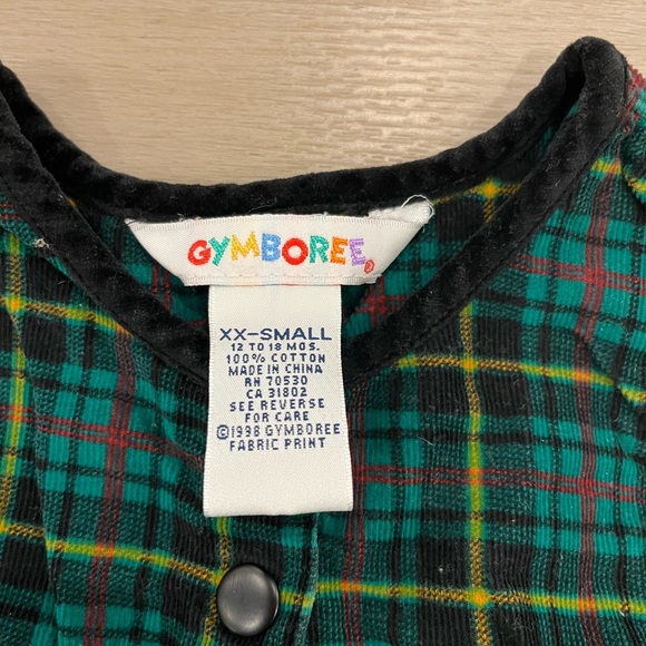 VTG Gymboree Dress XXS 12-18 Months Girls Toddler Plaid Holiday Rainbow Tag - Picture 2 of 5